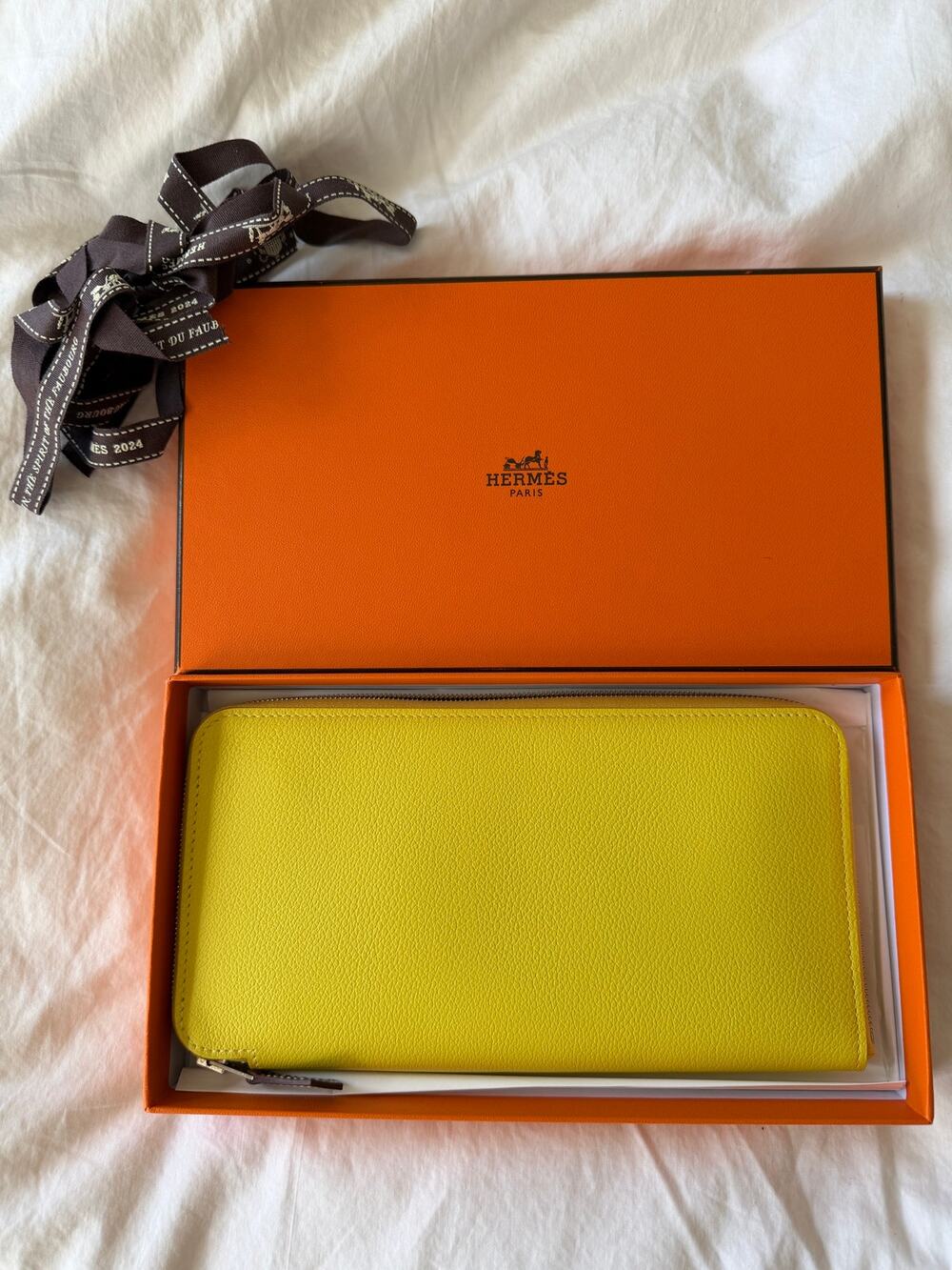 Hermès Azap Silk'In Long Wallet in Lime Evercolor Leather – Pristine with Box